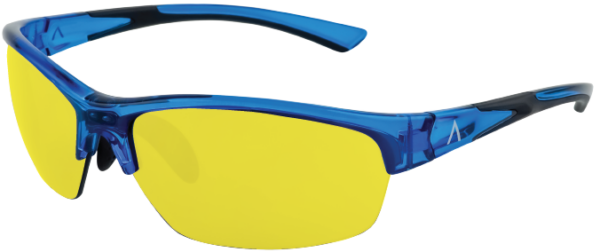 SKU 85039- Tropea- Crystal Blue Frame with UV Yellow, Medium Size Lens