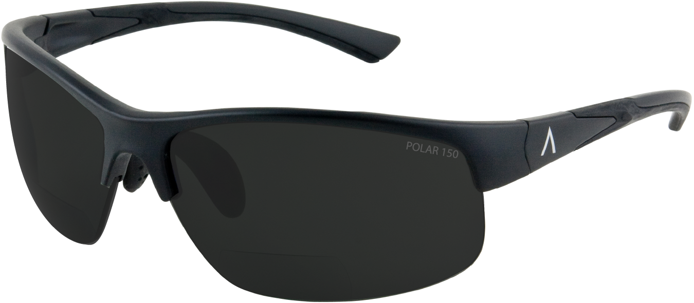 TROPEA: Black Matte Frame, Polarized Gray Lens w/1.50 Bifocal